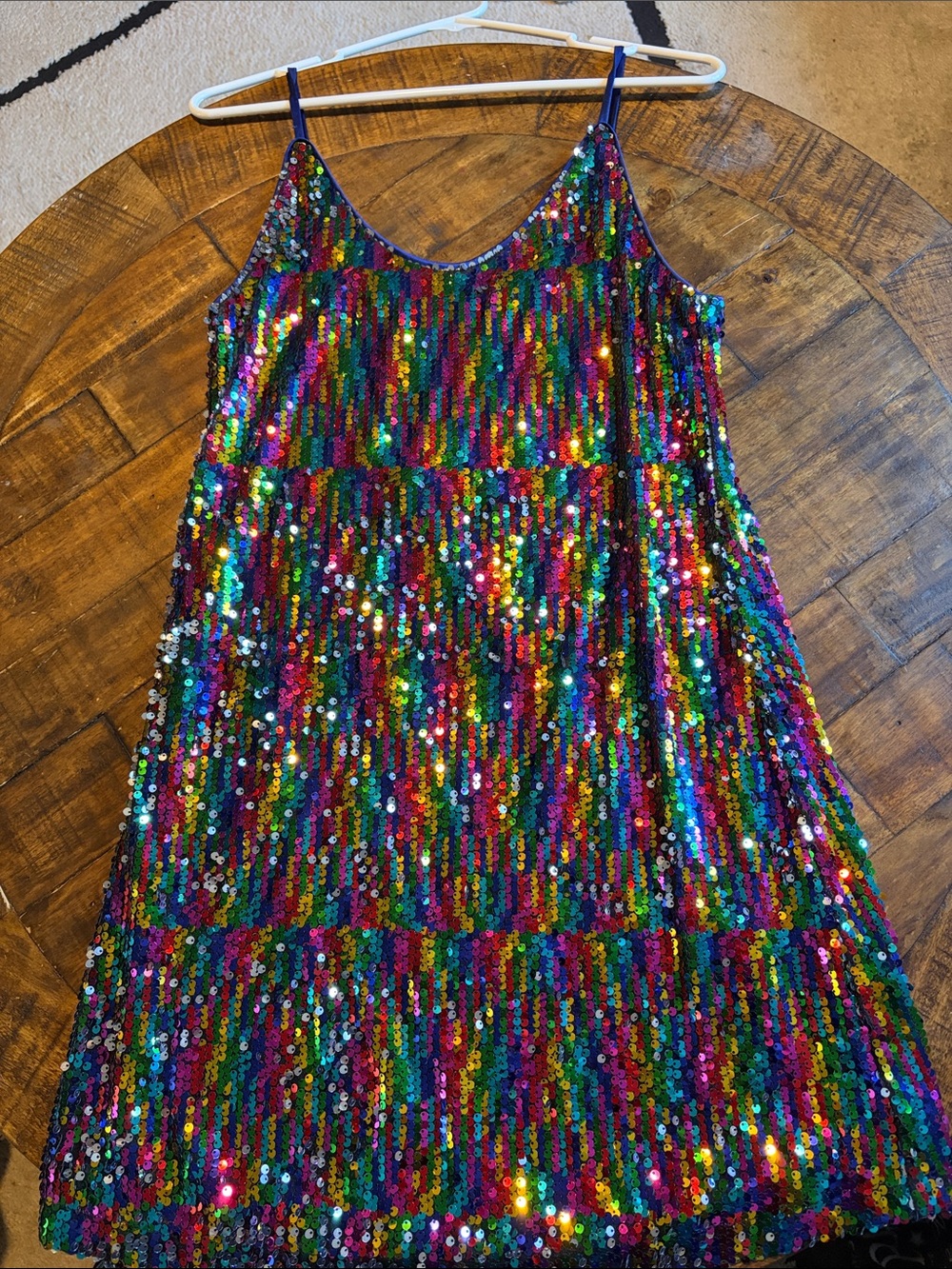 Allegra K Rainbow Sequin Mini Dress